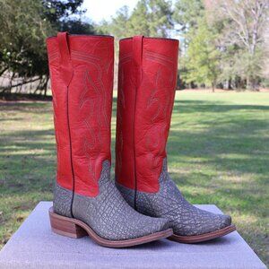 Rios of Mercedes 16" Men's Size 9EE Elephant Western Boots, Red/Gray